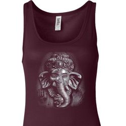 Ladies Yoga Tanktop 3D Ganesha Darks Longer Length Tank