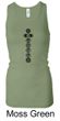 Ladies Yoga Tanktop 7 Chakras Black Print Longer Length Racerback Tank