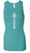 Ladies Yoga Tanktop 7 Chakras White Print Longer Length Racerback Tank
