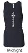 Ladies Yoga Tanktop 7 Chakras White Print Longer Length Racerback Tank