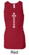 Ladies Yoga Tanktop 7 Chakras White Print Longer Length Racerback Tank