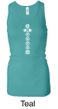 Ladies Yoga Tanktop 7 Chakras White Print Longer Length Racerback Tank