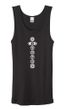 Ladies Yoga Tanktop 7 Chakras White Print Organic Tanktop - Black