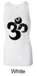 Ladies Yoga Tanktop Black Distressed OM Longer Length Racerback Tank