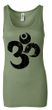 Ladies Yoga Tanktop Black Distressed OM Longer Length Tank Top
