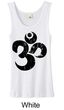 Ladies Yoga Tanktop Black Distressed OM White Organic Tank Top