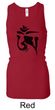 Ladies Yoga Tanktop Black Tibetan Om Longer Length Racerback Tank