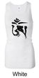 Ladies Yoga Tanktop Black Tibetan Om Longer Length Racerback Tank