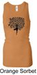 Ladies Yoga Tanktop Black Tree Pose Longer Length Racerback Tank Top