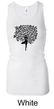 Ladies Yoga Tanktop Black Tree Pose Longer Length Racerback Tank Top