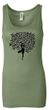 Ladies Yoga Tanktop Black Tree Pose Longer Length Tank Top