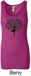 Ladies Yoga Tanktop Black Tree Pose Longer Length Tank Top