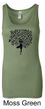 Ladies Yoga Tanktop Black Tree Pose Longer Length Tank Top