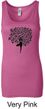 Ladies Yoga Tanktop Black Tree Pose Longer Length Tank Top
