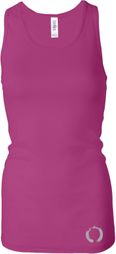 Ladies Yoga Tanktop Enso Bottom Print Longer Length Racerback Tank Top