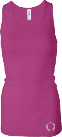 Ladies Yoga Tanktop Enso Bottom Print Longer Length Racerback Tank Top