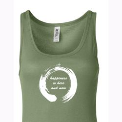 Ladies Yoga Tanktop Enso Happiness Longer Length Tank Top