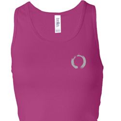 Ladies Yoga Tanktop Enso Pocket Print Longer Length Racerback Tank Top
