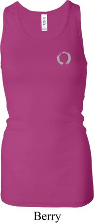 Ladies Yoga Tanktop Enso Pocket Print Longer Length Racerback Tank Top