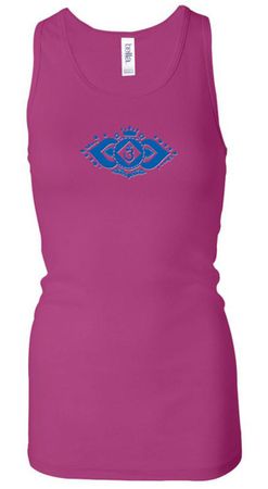 Ladies Yoga Tanktop Floral Ajna Longer Length Racerback Tank Top