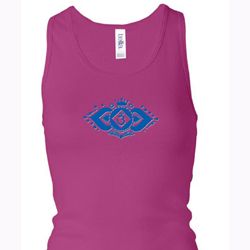 Ladies Yoga Tanktop Floral Ajna Longer Length Racerback Tank Top