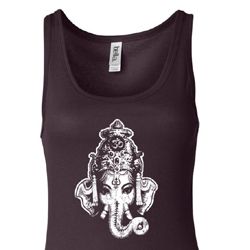 Ladies Yoga Tanktop Ganesha Head Longer Length Tank Top