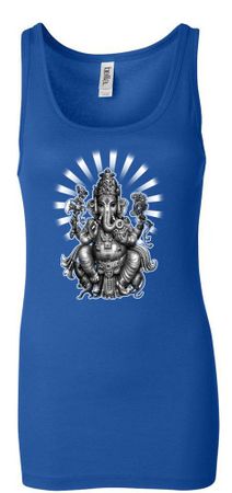 Ladies Yoga Tanktop Ganesha Longer Length Tank Top