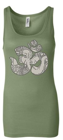 Ladies Yoga Tanktop Ganesha OM Longer Length Tank Top