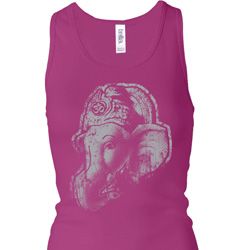 Ladies Yoga Tanktop Ganesha Profile Longer Length Racerback Tank Top Ladies Yoga Tanktop Ganesha Profile Longer Length Racerback Tank Top