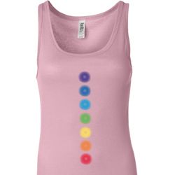 Ladies Yoga Tanktop Glowing Chakras Longer Length Tank Top