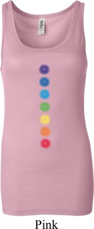 Ladies Yoga Tanktop Glowing Chakras Longer Length Tank Top
