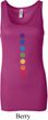 Ladies Yoga Tanktop Glowing Chakras Longer Length Tank Top