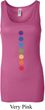 Ladies Yoga Tanktop Glowing Chakras Longer Length Tank Top