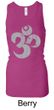 Ladies Yoga Tanktop Grey Distressed OM Longer Length Racerback Tank Top