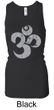 Ladies Yoga Tanktop Grey Distressed OM Longer Length Racerback Tank Top