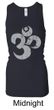 Ladies Yoga Tanktop Grey Distressed OM Longer Length Racerback Tank Top