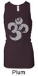 Ladies Yoga Tanktop Grey Distressed OM Longer Length Racerback Tank Top