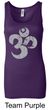 Ladies Yoga Tanktop Grey Distressed OM Longer Length Tank Top