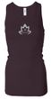 Ladies Yoga Tanktop Grey Namaste Lotus Longer Length Racerback Tank