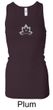 Ladies Yoga Tanktop Grey Namaste Lotus Longer Length Racerback Tank