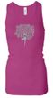 Ladies Yoga Tanktop Grey Tree Pose Longer Length Racerback Tank Top