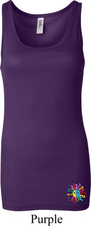 Ladies Yoga Tanktop Hippie Sun Patch Bottom Longer Length Tank Top