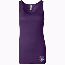 Ladies Yoga Tanktop Hippie Sun Patch Bottom Longer Length Tank Top