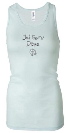 Ladies Yoga Tanktop Jai Guru Deva Longer Length Racerback Tank Top