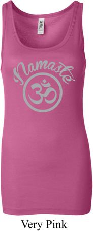 Ladies Yoga Tanktop Namaste Om Longer Length Tank