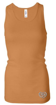 Ladies Yoga Tanktop OM Heart Bottom Print Longer Length Racerback Tank