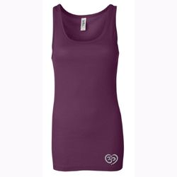 Ladies Yoga Tanktop OM Heart Bottom Print Longer Length Tank Top