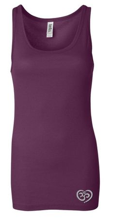 Ladies Yoga Tanktop OM Heart Bottom Print Longer Length Tank Top
