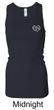 Ladies Yoga Tanktop OM Heart Pocket Print Longer Length Racerback Tank