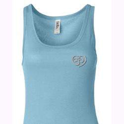 Ladies Yoga Tanktop OM Heart Pocket Print Longer Length Tank Top